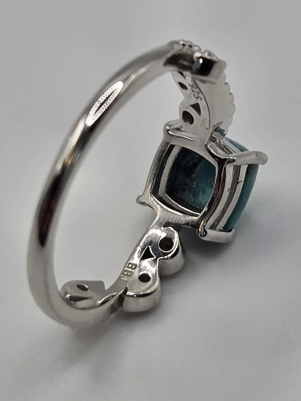 925 Sterling Silver Turquoise Ring Size 7 Blue Statement Boho New Jewelry